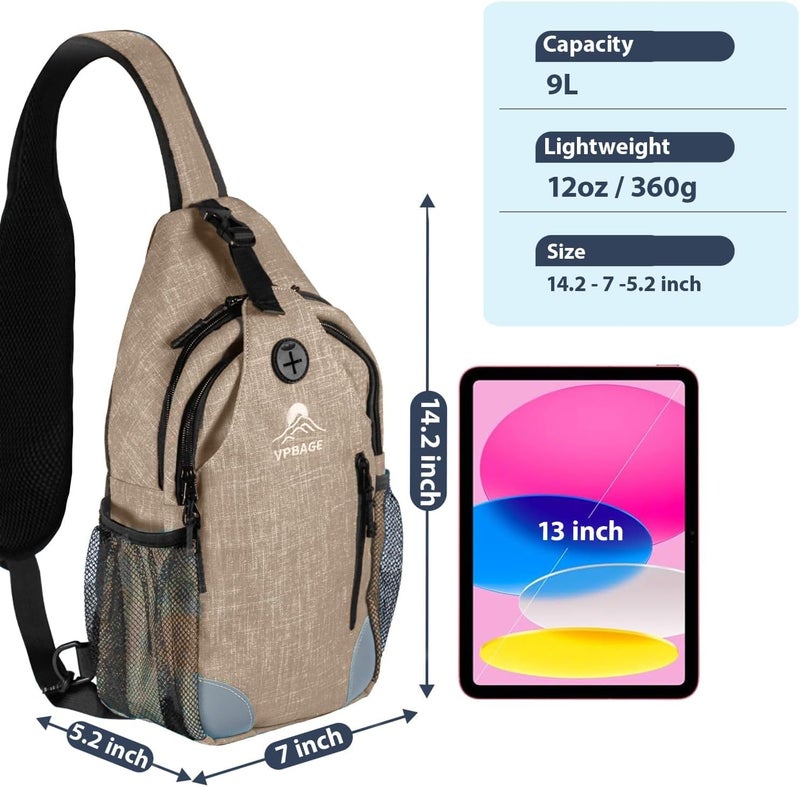 VPBAGE Store Structured Sling Backpack with Oversized Strap Pocket (Fits Power Bank) - Heavy Duty Water Resistant Crossbody Bag for Tech & Travel - Thick Padded Bottom Anti-Theft Daypack (Fits Tablet/Console) - Image 4